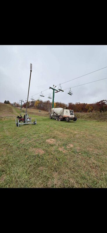 Concrete delivery challenging terrain